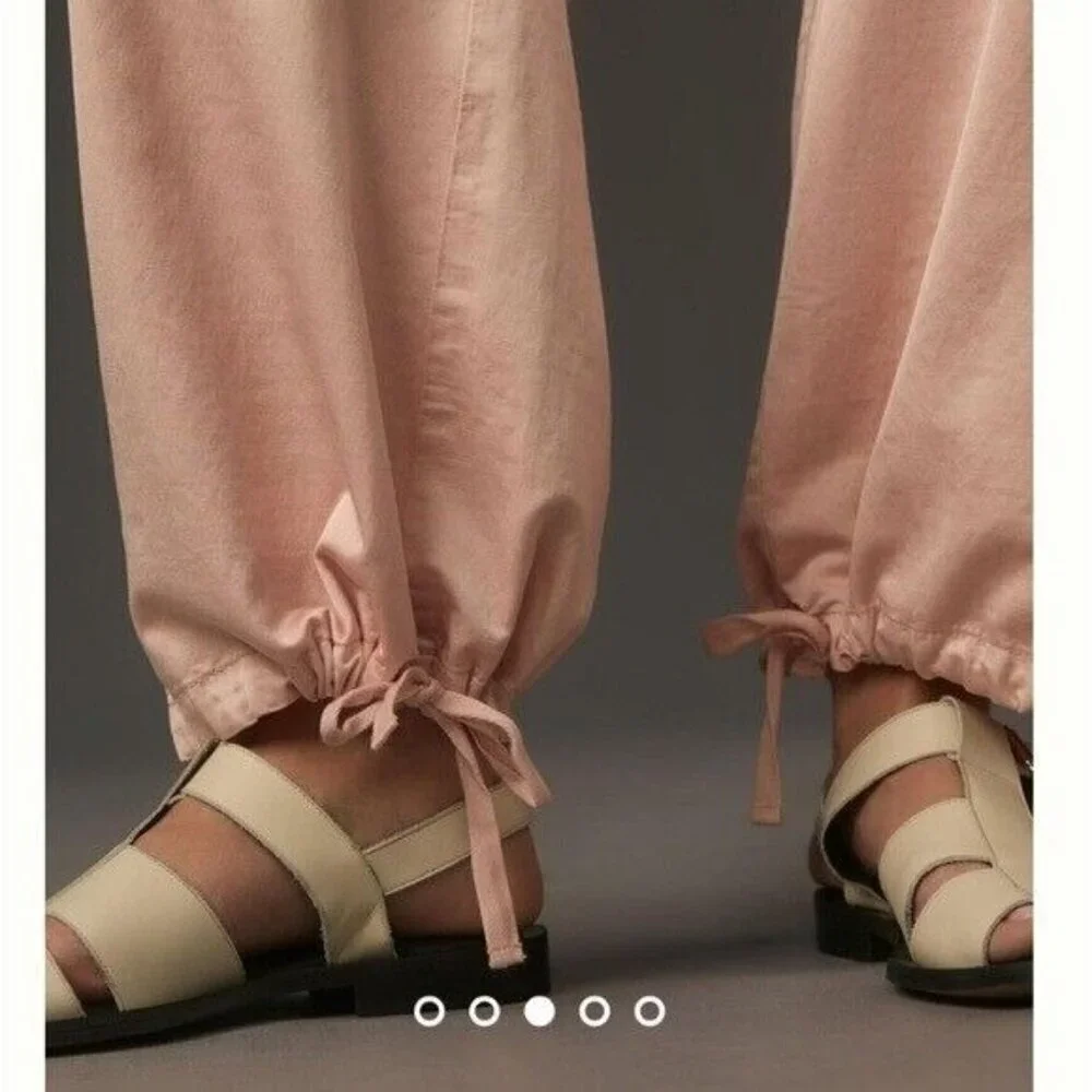 ANTHROPOLOGIE Pilcro Satin Cargo Parachute Pants Pink Combo Size 31 NEW - Picture 7 of 12